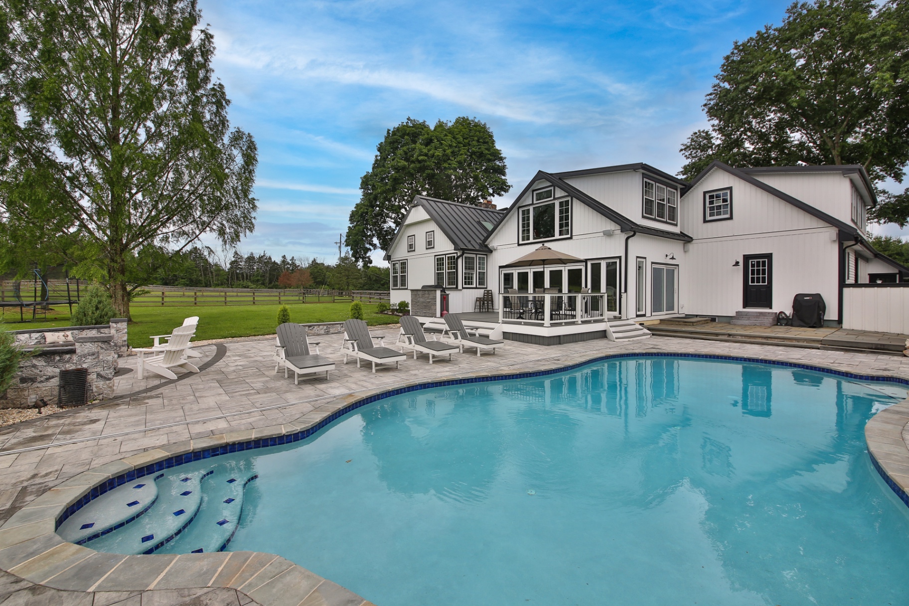 Pool deck & covered porch
